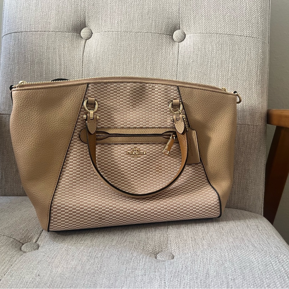 Coach Beige and Brown Satchel